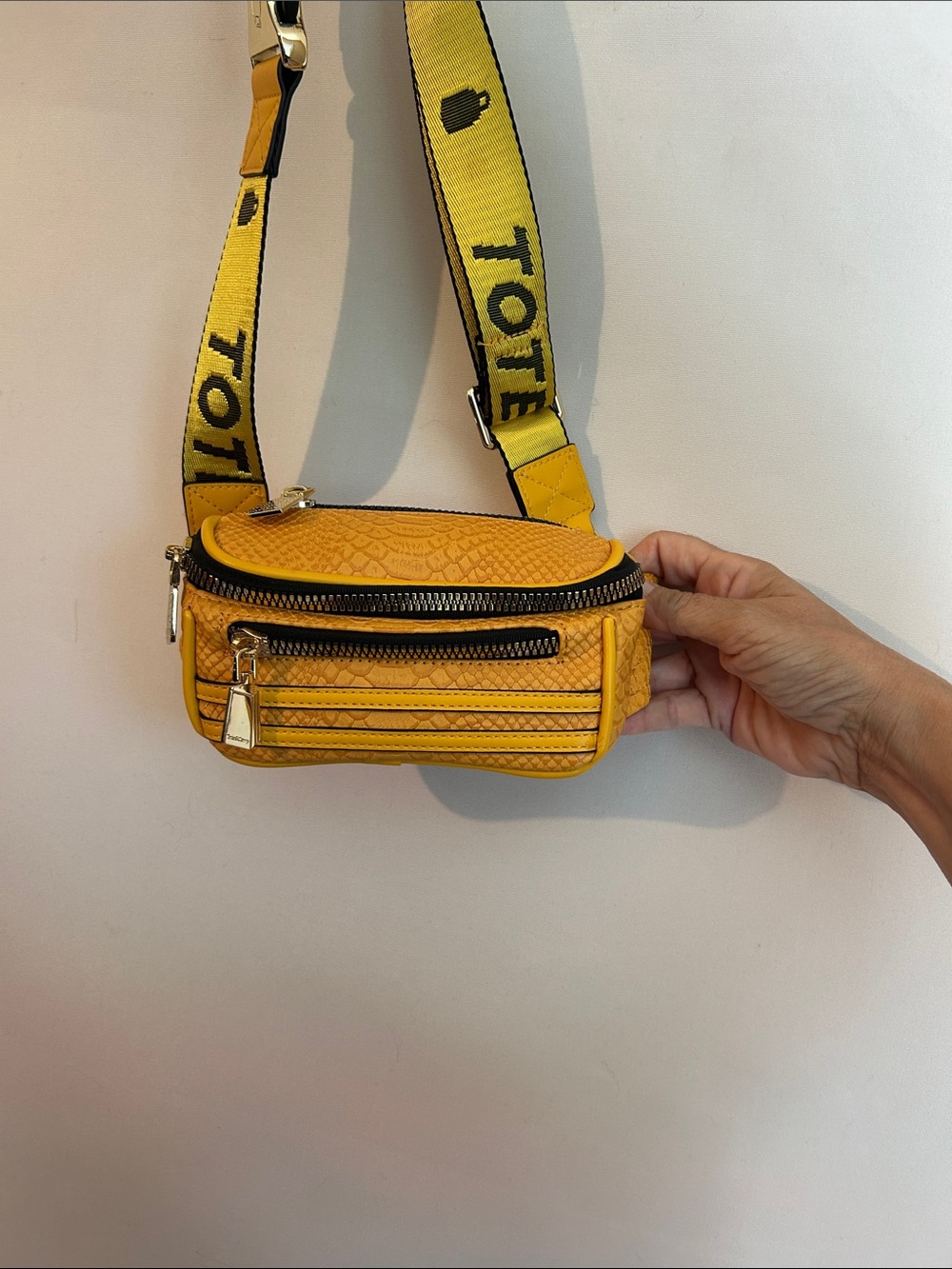 Yellow Tote&Carry Belt Bag with Strap - Fashionable Hands-Free Carry